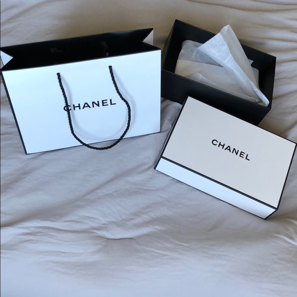 Chanel Empty box, tissue paper, and shopping bag